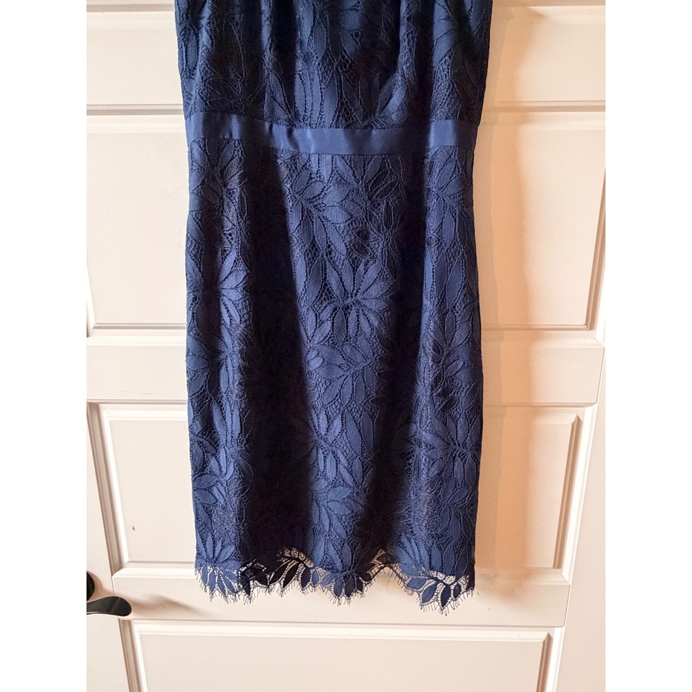 Lilly Pulitzer Navy Blue Lace Halter Tie Dress 2 Preppy Coastal Wedding Guest - Picture 4 of 11
